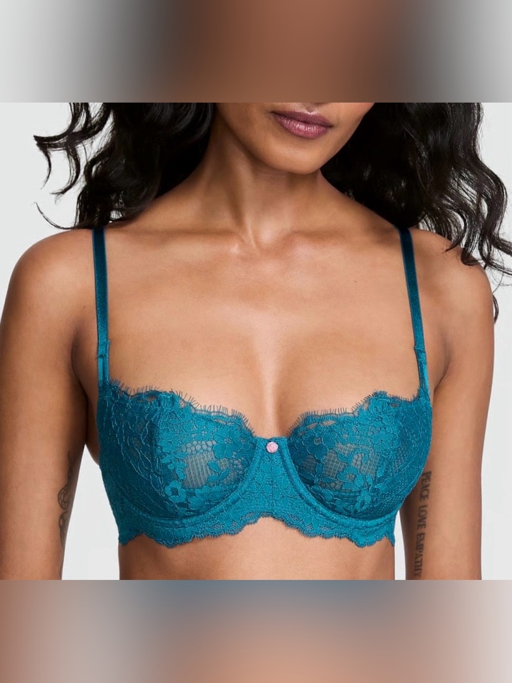 Victoria’s Secret Aquarium Blue Wicked Unlined Lace Balconette Bra - 34DD